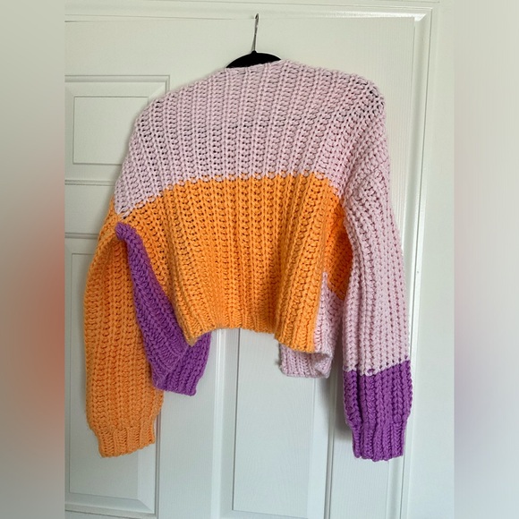 Wild Fable Women's Orange and Pink Cardigan - Picture 3 of 4